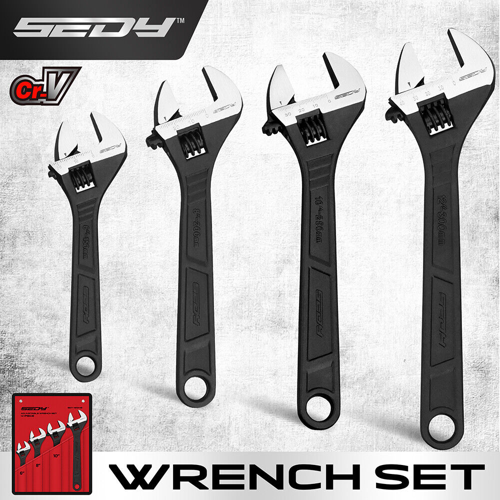 Set of adjustable wrenches with SEDY branding on a gray background