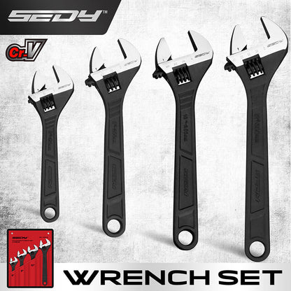 Set of adjustable wrenches with SEDY branding on a gray background