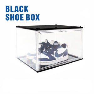 10PC  Black Stackable Shoe Display Box Hard Acrylic Sneaker Storage Containers Case
