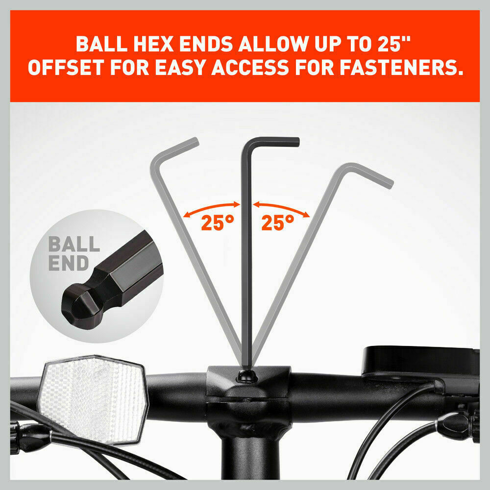 26 件組內六角扳手套裝，球頭長臂六角扳手，公制和英制，帶支架