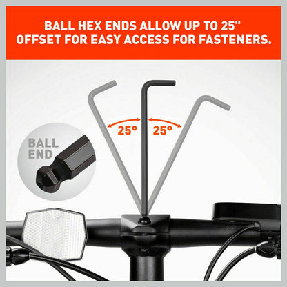 26 件組內六角扳手套裝，球頭長臂六角扳手，公制和英制，帶支架