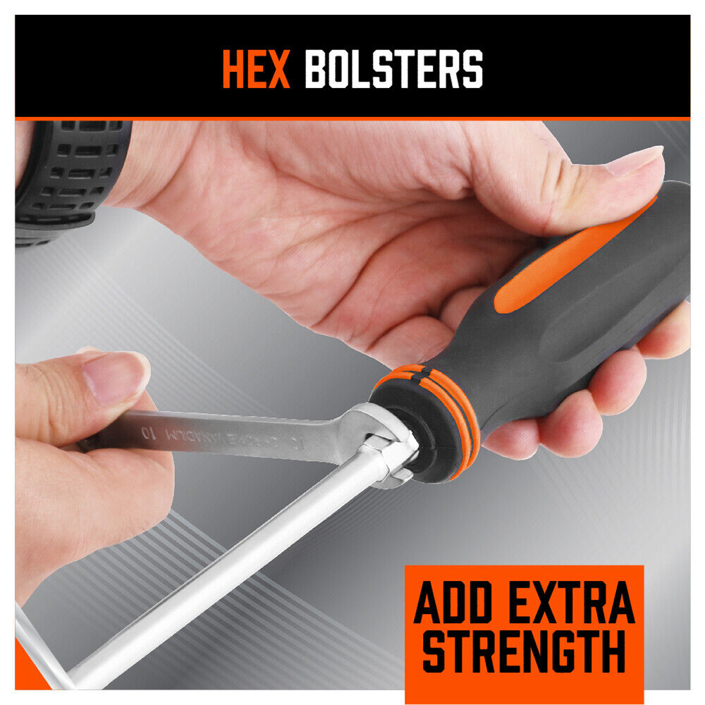 HORUSDY 10Pcs Magnetic Screwdriver Set Phillips Slotted Holder Magnetizer