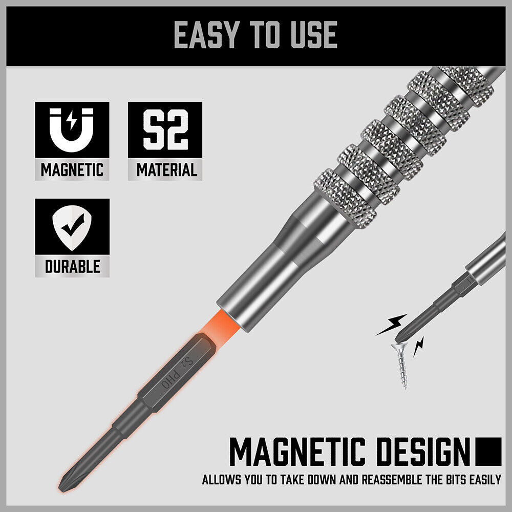 33 pc Precision screwdriver set bits philip flat slotted torx hex electronic fix