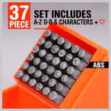 37Pcs Letter Number Stamp Punch Set DIY Hardened Ball Bearing Steel Tool 3mm