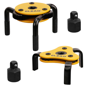 Two ELEAD tools with attachments on a white background