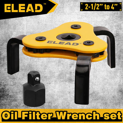 ELOAD oil filter wrench set with yellow and black design on a textured gray background