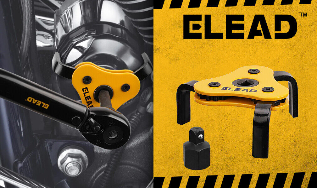 Mechanical components with ELEAD branding on a yellow background