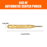 125mm/5" Automatic Centre Punch Adjustable Spring Loaded Metal Drill Tool Glod