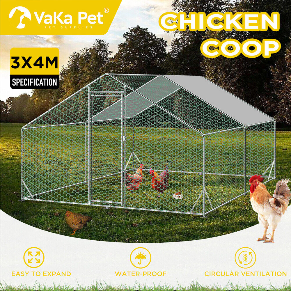 VaKa Chicken Coop 3mx4mx1.95m Metal Walk-in