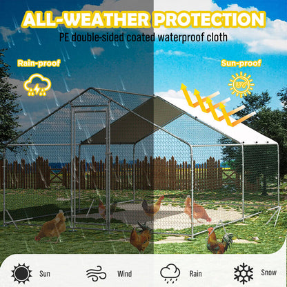VaKa Chicken Coop 3mx4mx1.95m Metal Walk-in