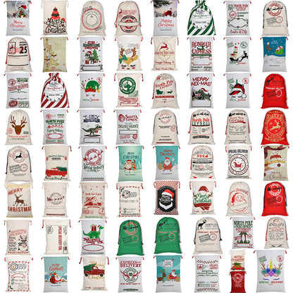 Christmas Santa Sack Xmas Stocking Large Hessian Cream - Overnight Special Delivery