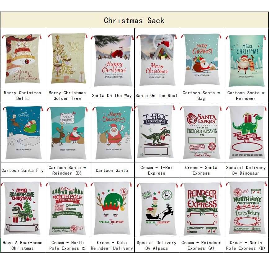 Christmas Santa Sack Xmas Stocking 50x70cm Canvas Hessian - Express Delivery (1)