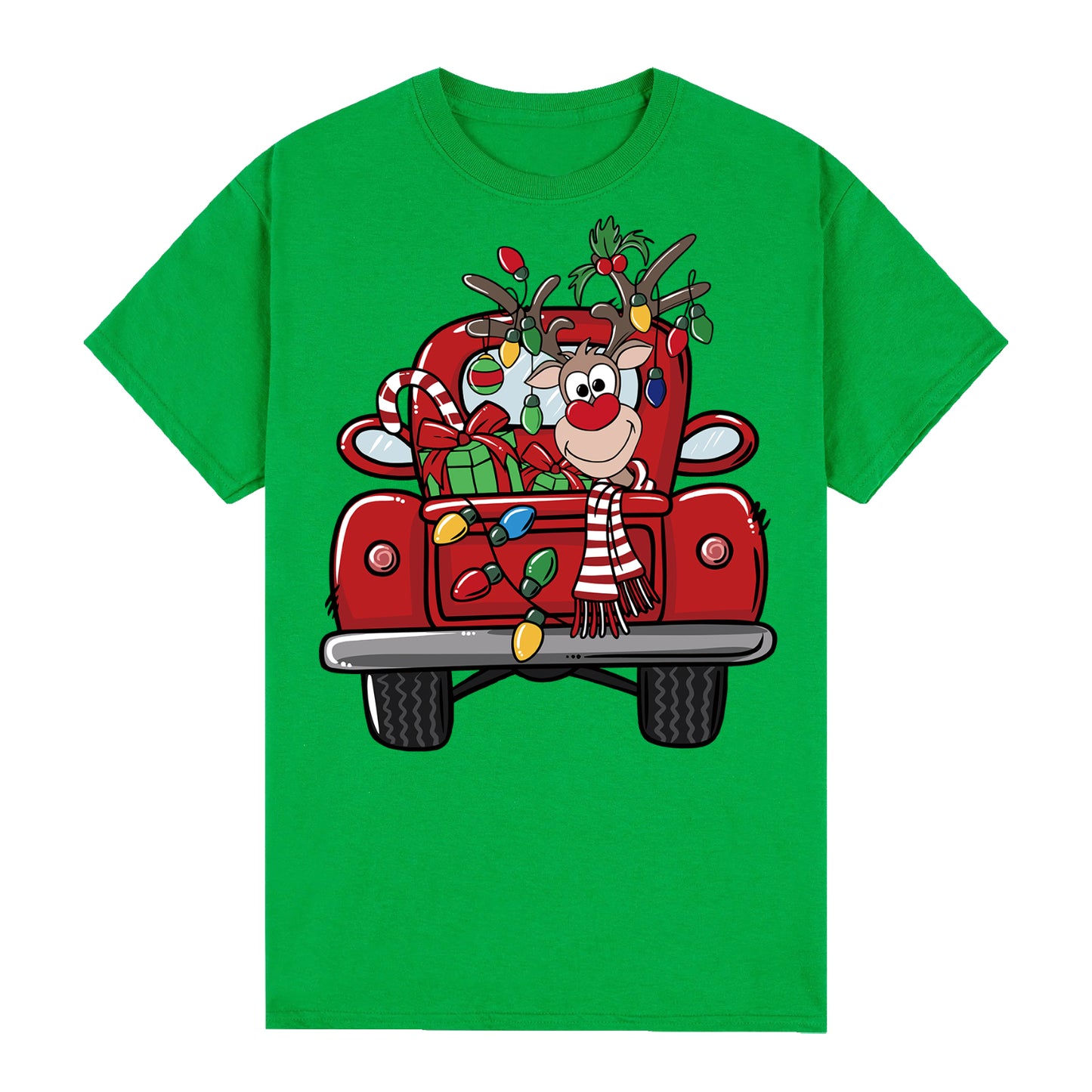 100% Cotton Christmas T-shirt  (Green), L