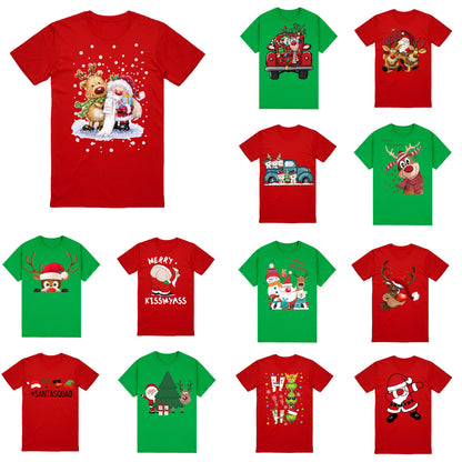 100% Cotton Christmas T-shirt  (Green), L