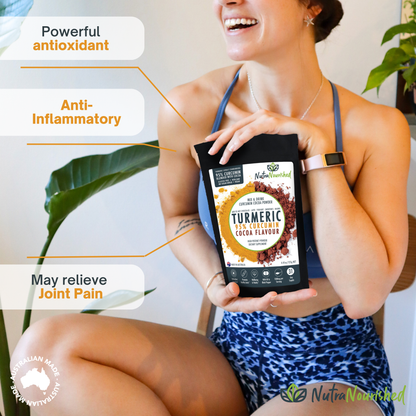 95% Organic Curcumin Extract Cocoa Flavour - Turmeric Powder With Black Pepper - Organic and with Black Pepper, 125g