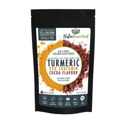 95% Organic Curcumin Extract Cocoa Flavour - Turmeric Powder With Black Pepper - Organic and with Black Pepper - 375g