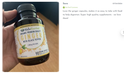 Ginger Capsules Organic Vegan