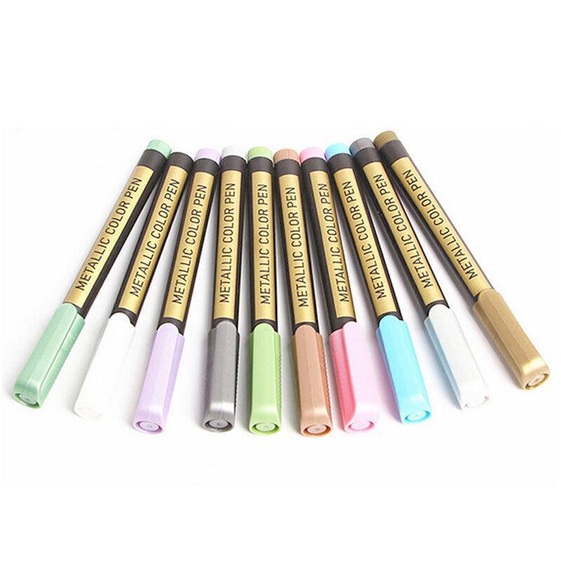 10Pcs/Set Waterproof Acrylic Paint Pens for Art on Metal Glass & Rock