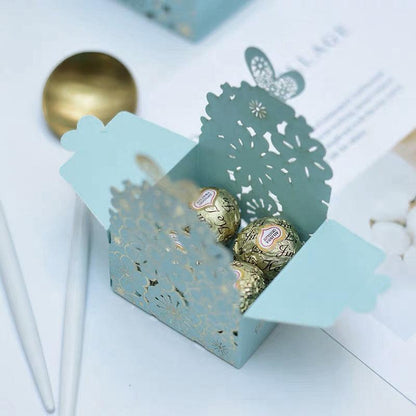 12X Laser Cut Favor Boxes Bigger 6Cm Base Wedding Favour Gift Box Party Au Stock - Pink