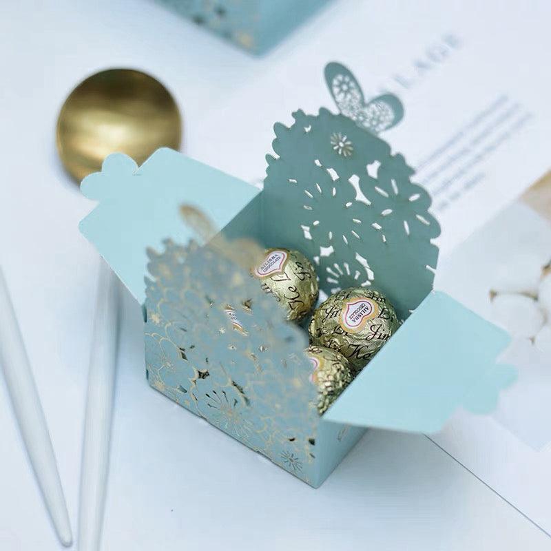 12X Laser Cut Favor Boxes Bigger 6Cm Base Wedding Favour Gift Box Party Au Stock - Red