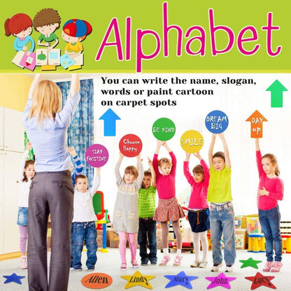 Classroom Sit Dots Carpet Spot Markers 30pcs Circles Stars Arrows Teaching Tool - Arrow