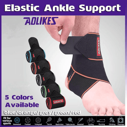 Aolikes Ankle Brace Support Compression Elastic Foot Wrap Protector Sport Au - Grey 1 Unit