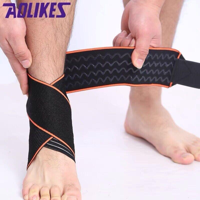 Aolikes Ankle Brace Support Compression Elastic Foot Wrap Protector Sport Au - Green 1 Unit