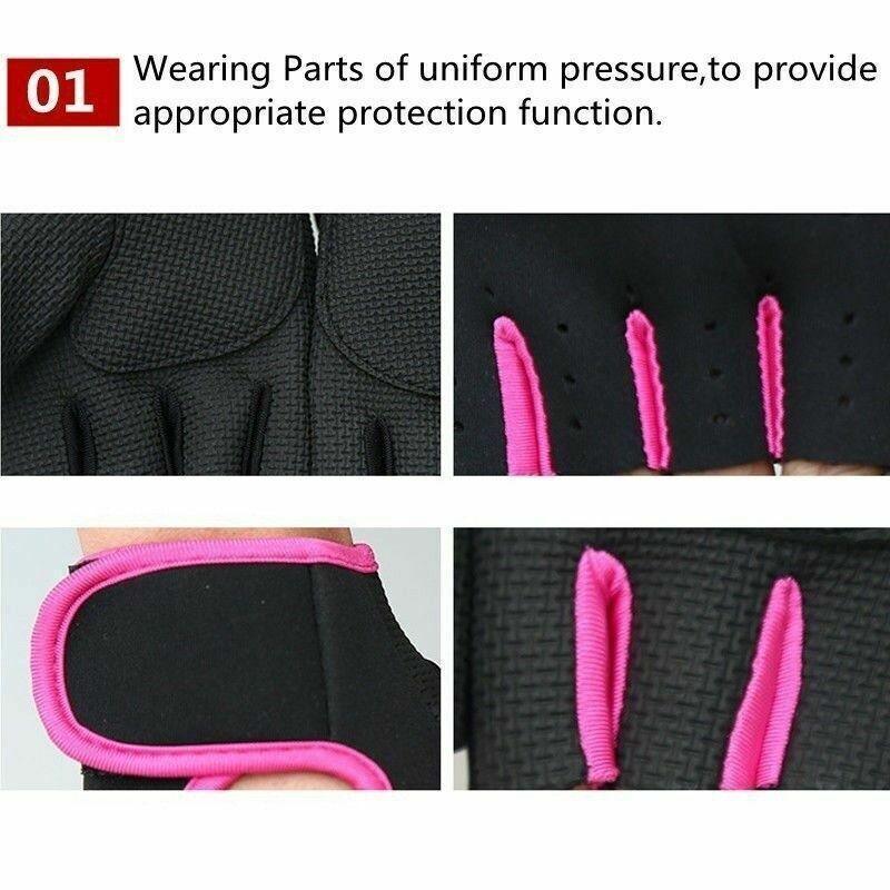 S Size Sports Gloves Weight Lifting Exercise Training Workout Bike Riding Men Women - Black+Pink