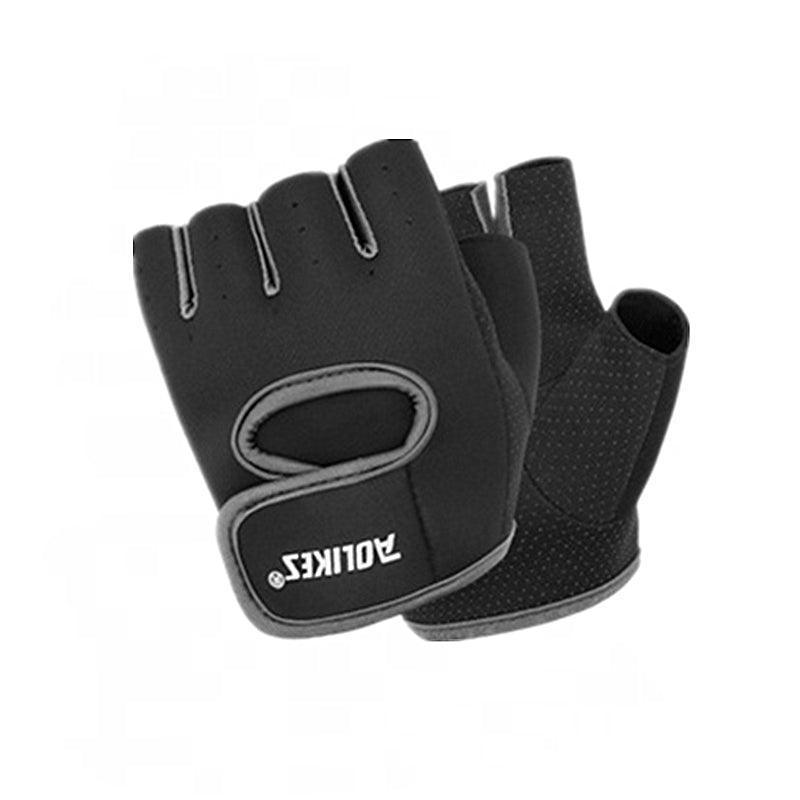 Gym Gloves Fingerless - M Black - Grey - Factory Direct Shop