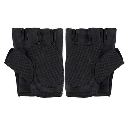 Gym Gloves Fingerless - L Black - Blue - Factory Direct Shop