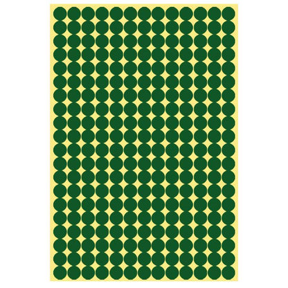 8/13/25/50mm Colour Sticker Dots Adhesive Round Labels Circular Scrapbooking Green - 13mm 132 Dots - 1 Sheet