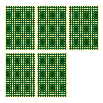 8/13/25/50mm Colour Sticker Dots Adhesive Round Labels Circular Scrapbooking Green - 13mm 132 Dots - 1 Sheet