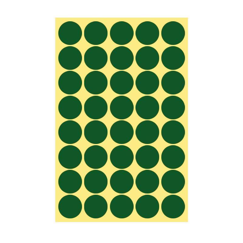 8/13/25/50mm Colour Sticker Dots Adhesive Round Labels Circular Scrapbooking Green - 13mm 132 Dots - 1 Sheet