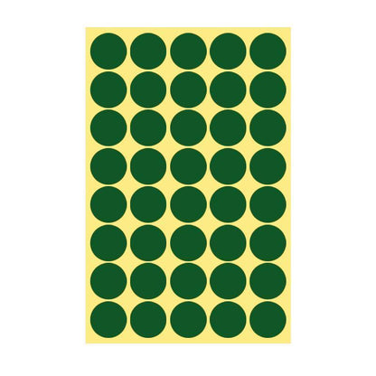8/13/25/50mm Colour Sticker Dots Adhesive Round Labels Circular Scrapbooking Green - 13mm 132 Dots - 1 Sheet