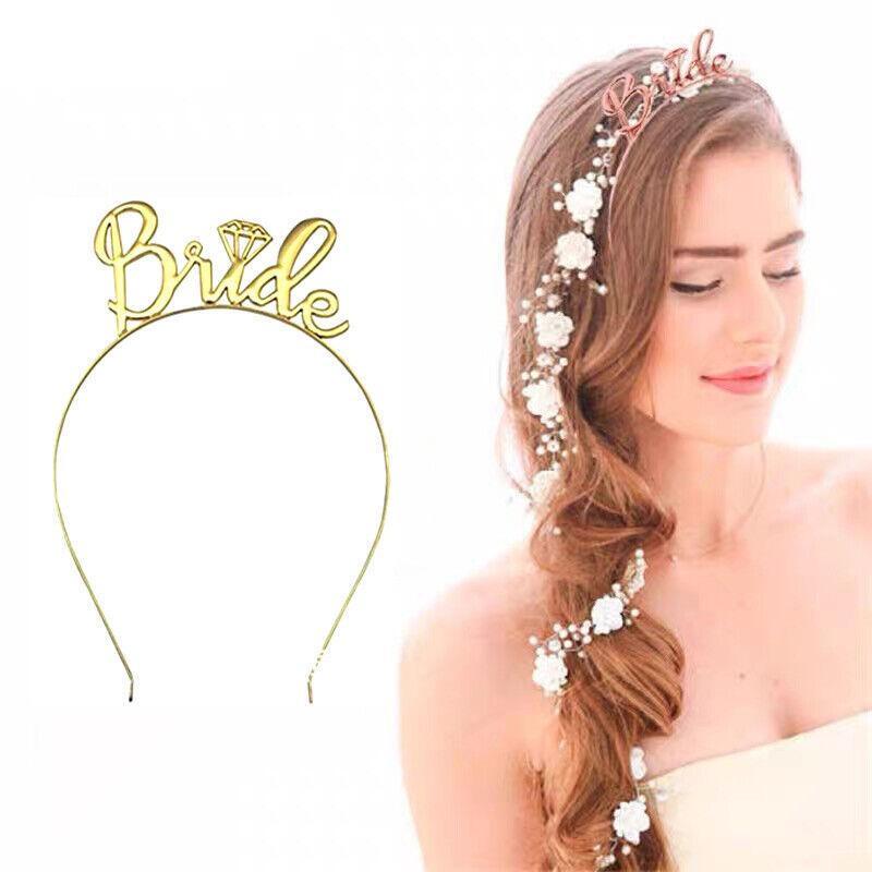 Bride To Be Hen Veil Sash Tiara Hens Night Bridal Shower Kitchen Tea Accessories - Plain Veil