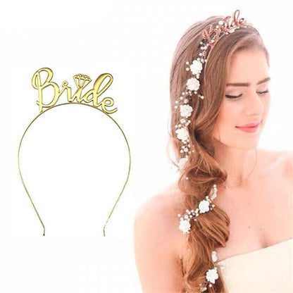 Bride To Be Hen Veil Sash Tiara Hens Night Bridal Shower Kitchen Tea Accessories - Plain Veil