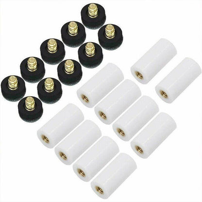 10 Pairs Soft Grey Billiard Tips Set with Screw-On Ferrules