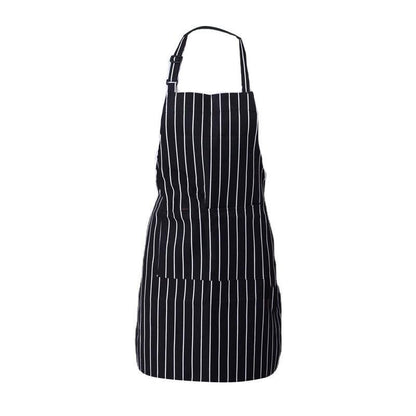 Apron with Pocket 2Pcs Chef Butcher Kitchen Cooking Baking Restaurant Wear - Black White Plaid