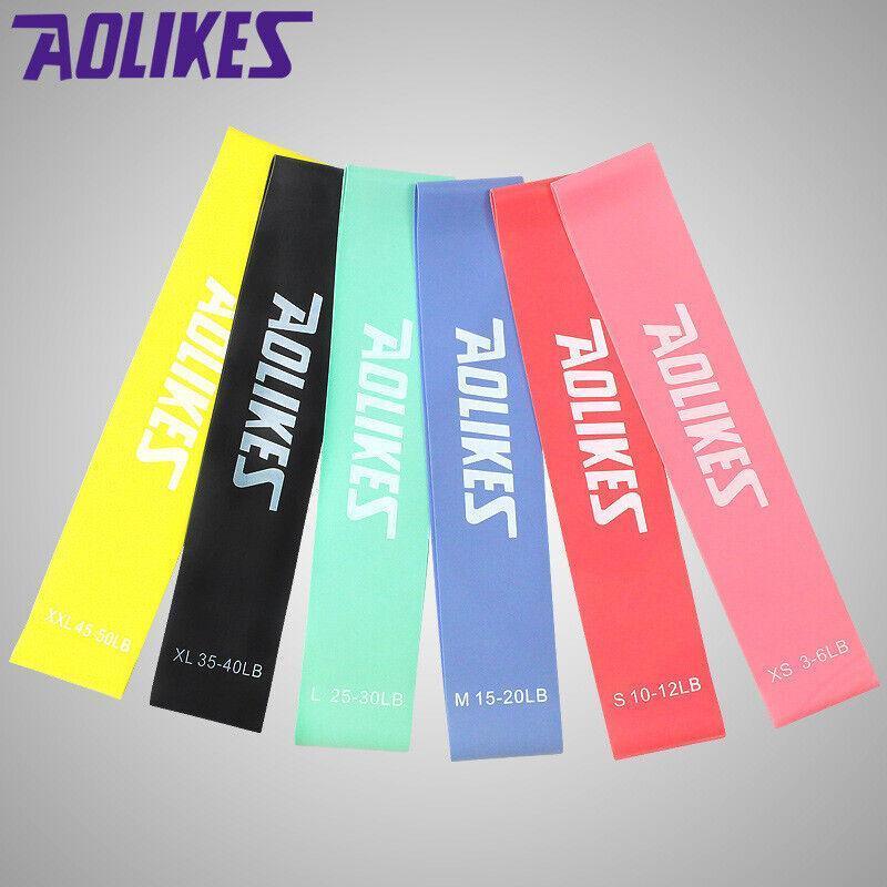 Aolikes Resistance Bands Power Heavy Strength Exercise Fitness Gym Yoga - Pink 500*50*0.3 (3-6 lbs)
