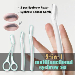 3Pcs Eyebrow Razor Set Facial Hair Remover Dermaplaning Shaving Tool Kit - Clear eyebrow razor*3