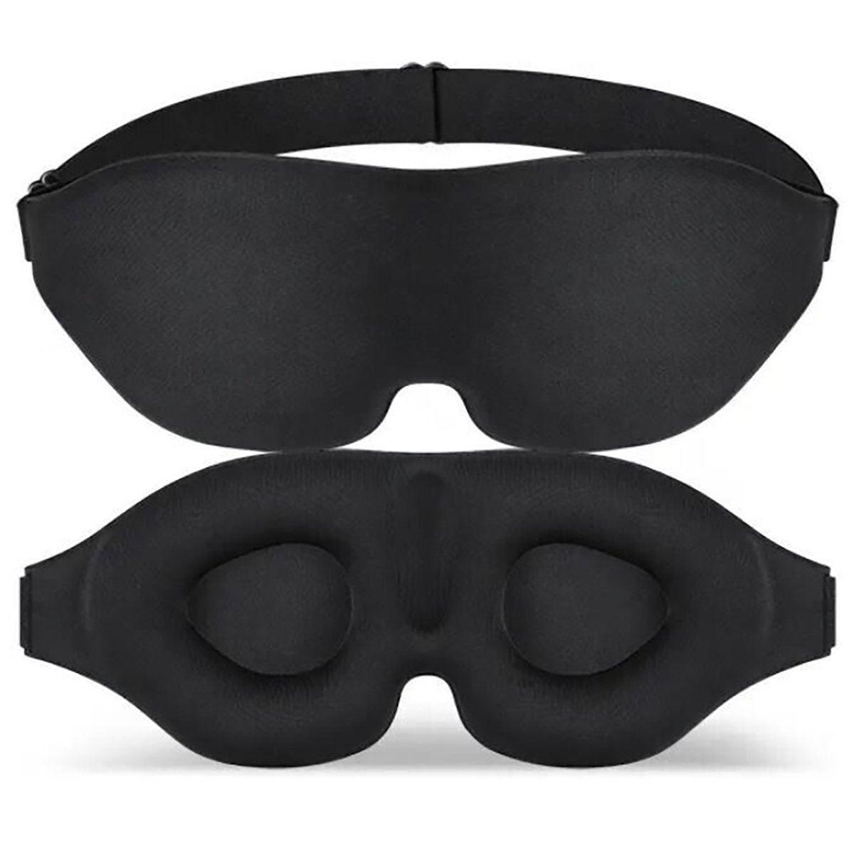Black sleep mask on a white background