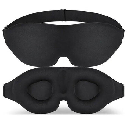 Black sleep mask on a white background