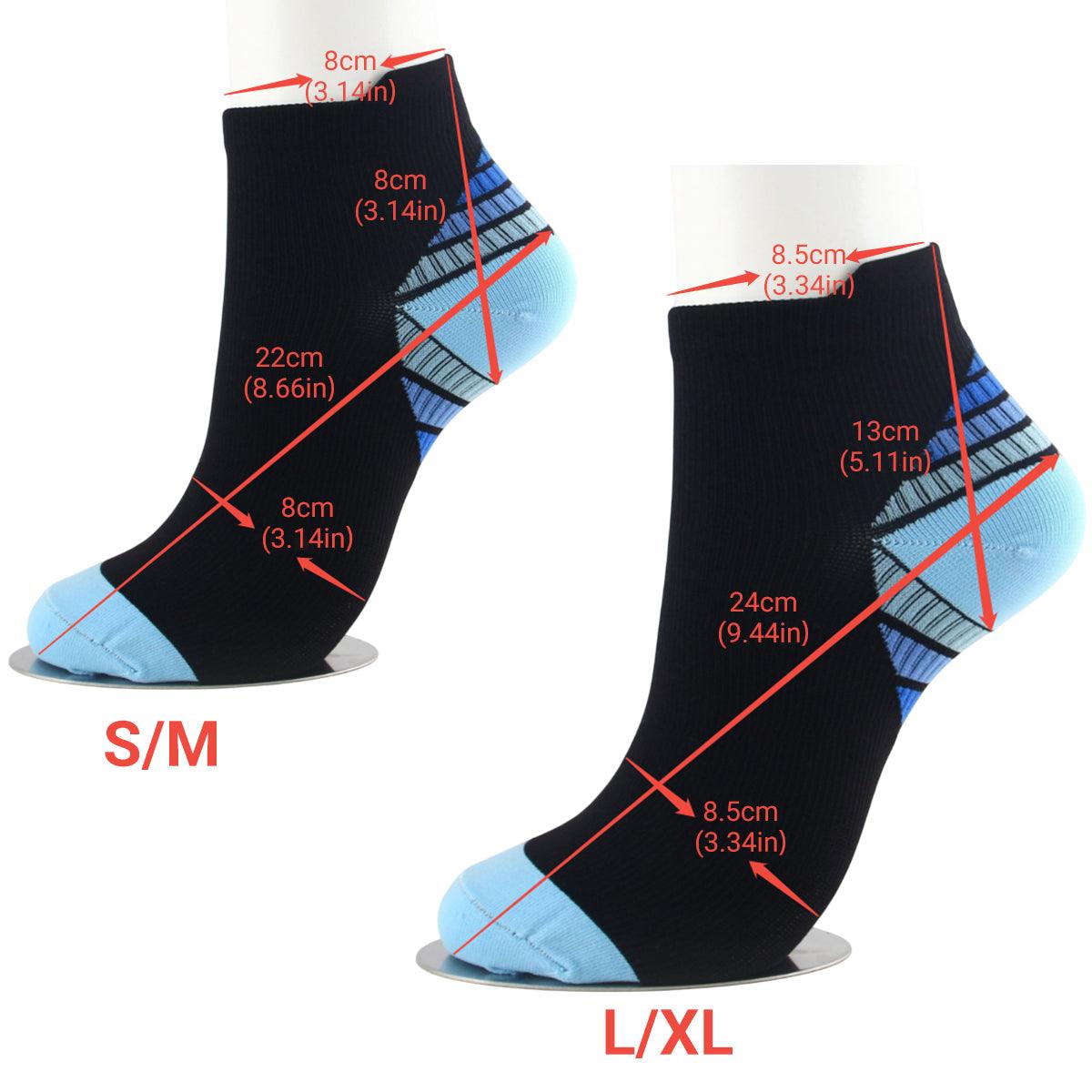 3x Plantar Fasciitis Compression Socks Foot Sleeve Ankle Support Brace Achy S/M - Blue