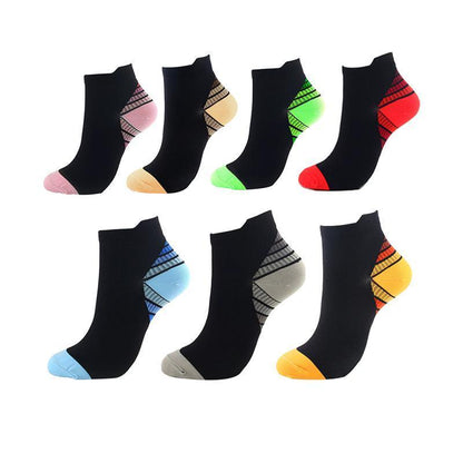3x 6x Sports Pressure Socks Running Short Socks Men And Women Plantar Fascia Compression Elastic Socks - Yellow