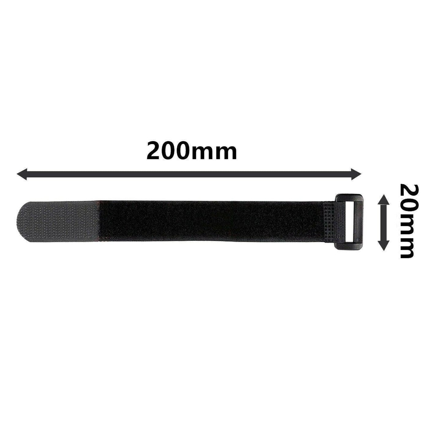 Magic Cable Ties Reusable Winder Coded Organiser Cords Hook Loop Black - 20*300mm  10PCS