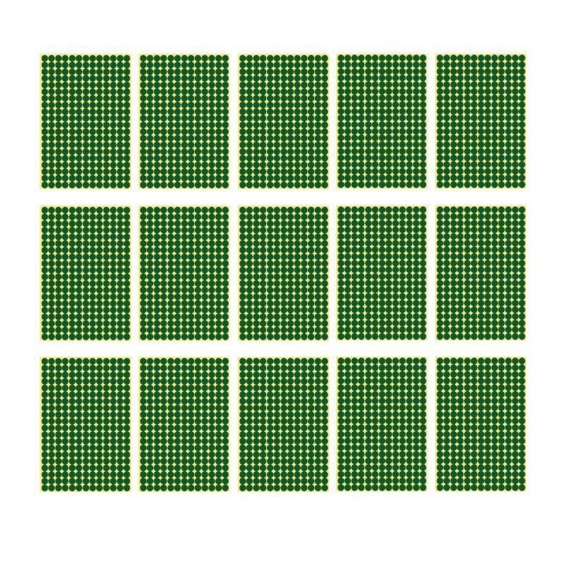 8/13/25/50mm Colour Sticker Dots Adhesive Round Labels Circular Scrapbooking Green - 13mm 132 Dots - 5 Sheets