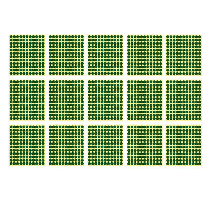 8/13/25/50mm Colour Sticker Dots Adhesive Round Labels Circular Scrapbooking Green - 13mm 132 Dots - 5 Sheets