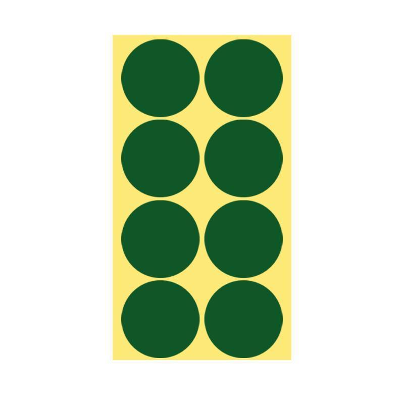 8/13/25/50mm Colour Sticker Dots Adhesive Round Labels Circular Scrapbooking Green - 8mm 260 Dots - 5 Sheets