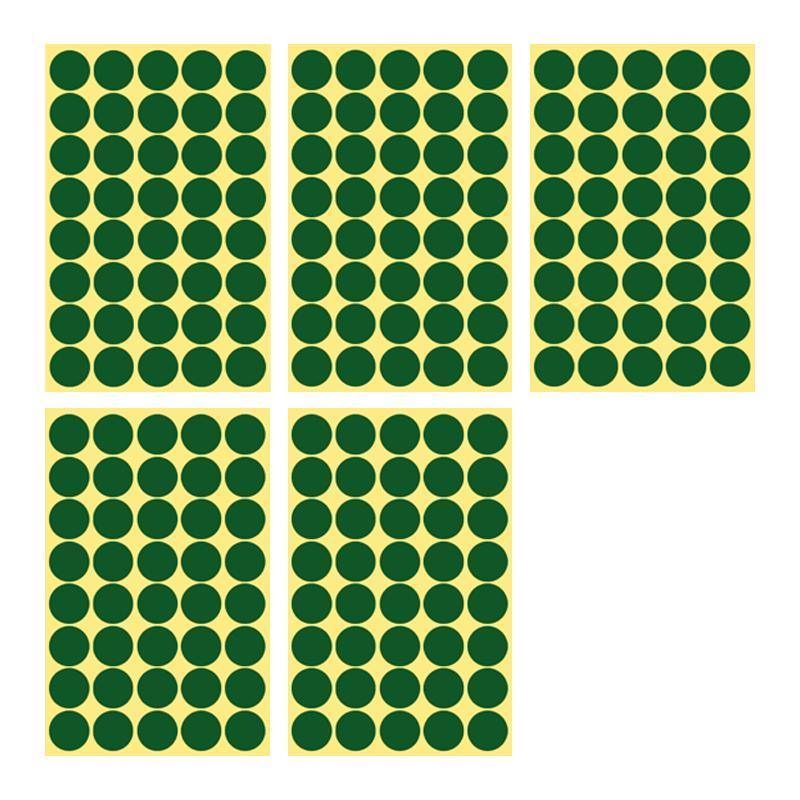 8/13/25/50mm Colour Sticker Dots Adhesive Round Labels Circular Scrapbooking Green - 8mm 260 Dots - 5 Sheets
