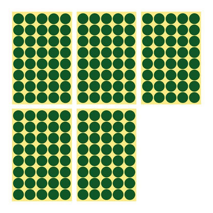 8/13/25/50mm Colour Sticker Dots Adhesive Round Labels Circular Scrapbooking Green - 8mm 260 Dots - 5 Sheets